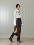 DEA _ BROWN COATED SKIRT